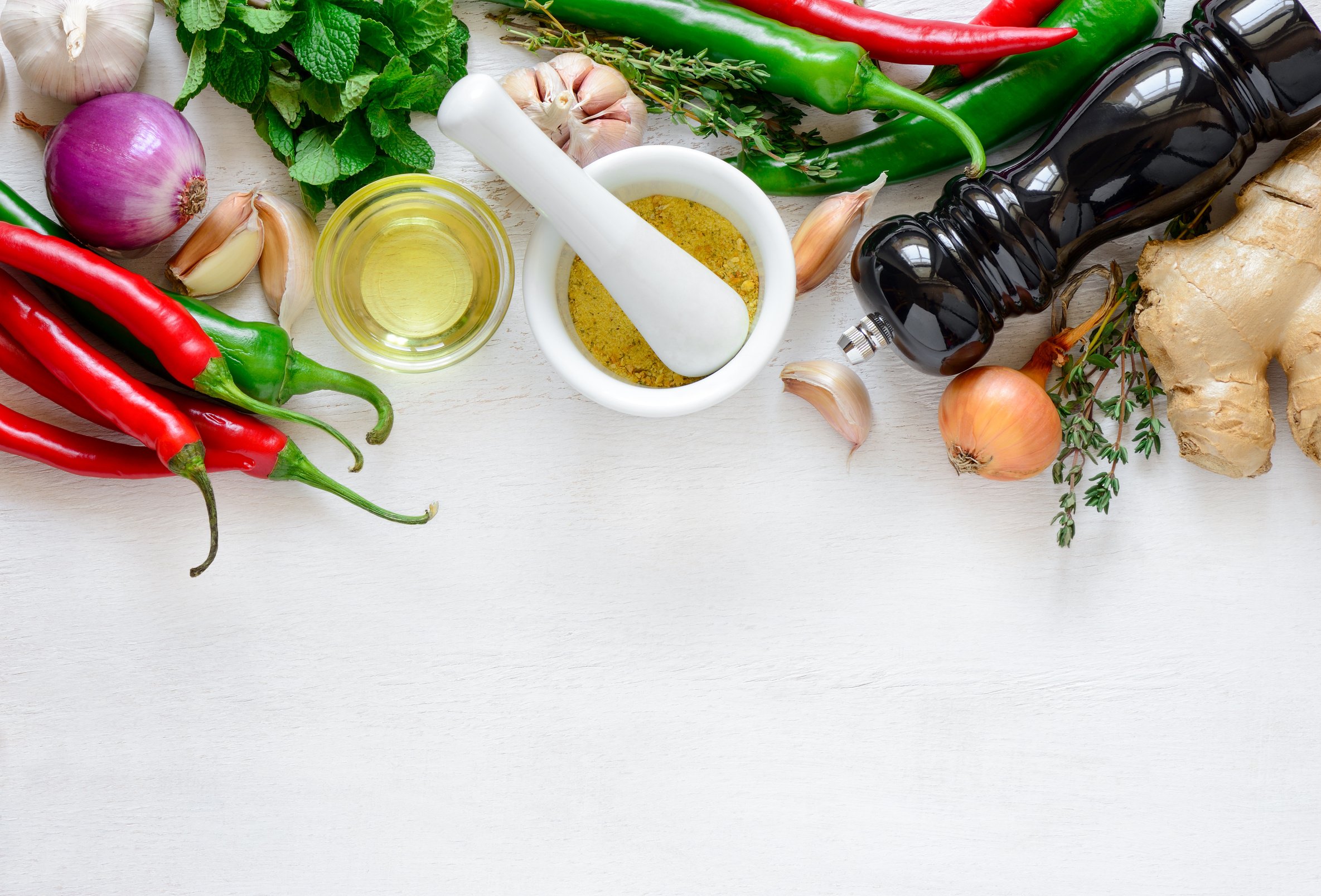 Culinary background with cooking ingredients